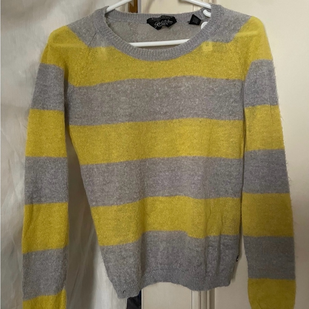 Mason Scotch Vintage Yellow Striped Crewneck Sweater Size Petite